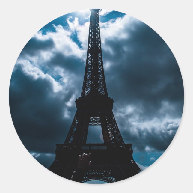 Sticker Rond Nuit bleue Tour Eiffel (Devant)