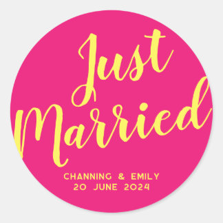 Sticker Rond Nuit de noces personnalisée Jeune marié