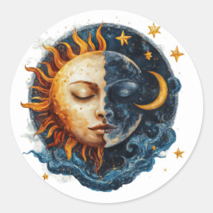Sticker Rond Nuit et jour mystique