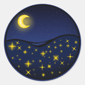 Sticker Rond nuit étoilée dans une bouteille