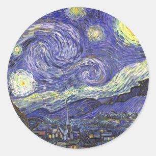 Sticker Rond Nuit étoilée par Vincent van Gogh