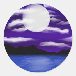 Sticker Rond Nuit pleine de lune par Suicide Chrystal