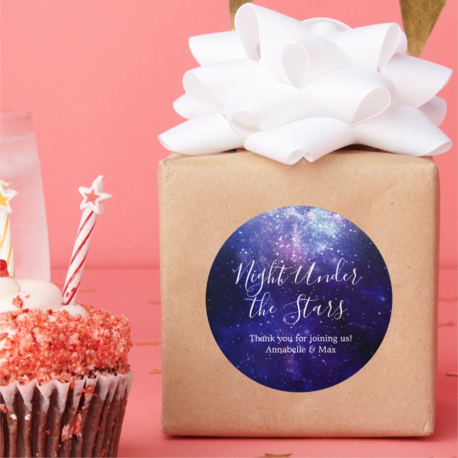 Sticker Rond Nuit sous les étoiles Galaxy (Fête)