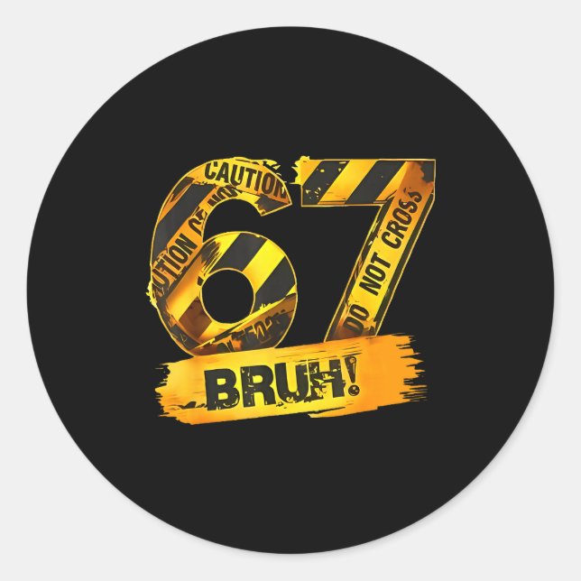 Sticker Rond Number 67 Numbered Uniform Srts Jersey Team 67th B (Devant)