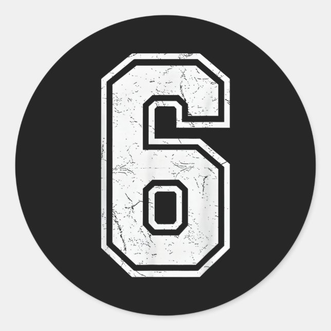 Sticker Rond Number 6 Matching 67 Meme Costume Men Women Kids  (Devant)