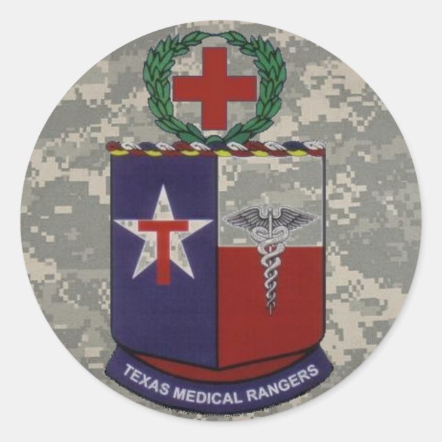Sticker Rond numérique, texas médical Rangers no blue (Devant)