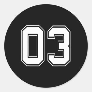 Sticker Rond Numéro 03 Vendre Footll Football Cadeau d'annivers