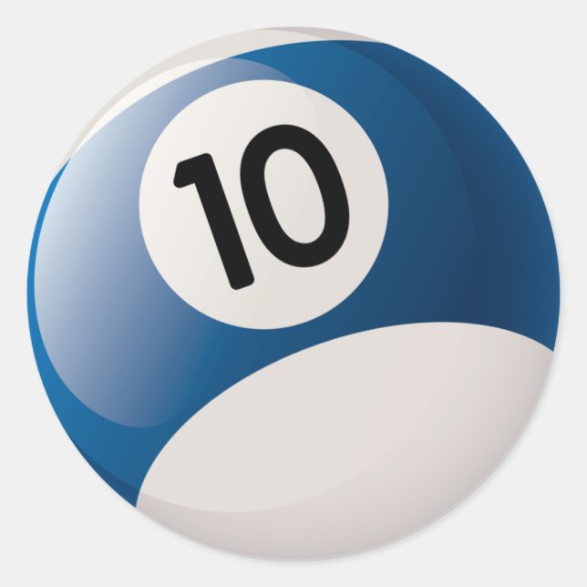 STICKER ROND NUMÉRO 10 BILLIARDS BALL (Devant)