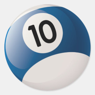 STICKER ROND NUMÉRO 10 BILLIARDS BALL