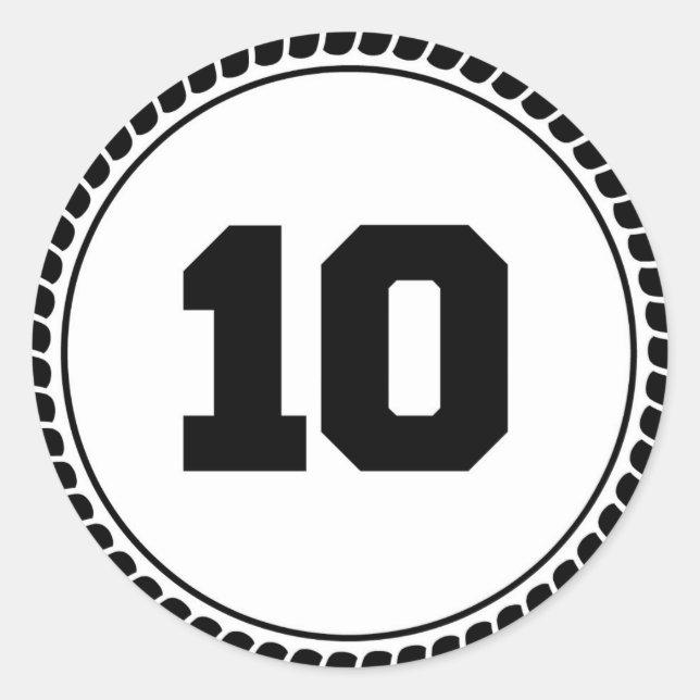 Sticker Rond Numéro 10 cercle (Devant)