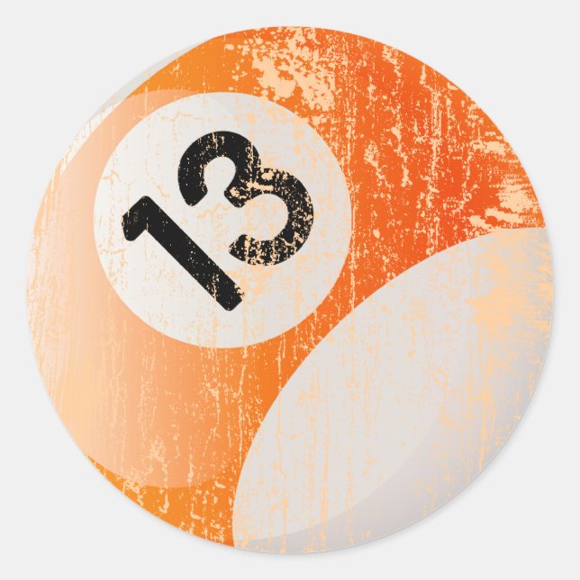 STICKER ROND NUMÉRO 13 BILLIARDS BALL - ÂGÉ ET ÉRODÉE (Devant)