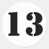 Numéro 13 Treize numéros de crayon blanc par Janz