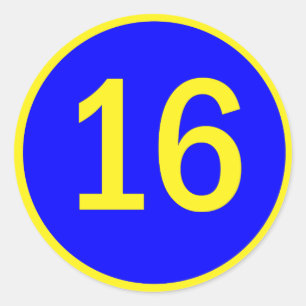 Sticker Rond numéro 16 en cercle