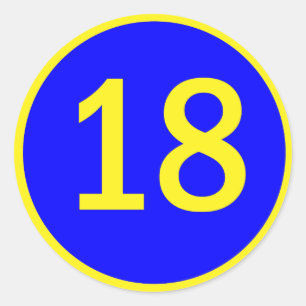 Sticker Rond numéro 18 dans un cercle