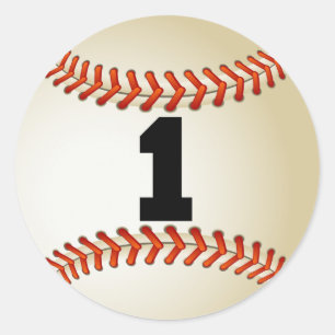 Sticker Rond Numéro 1 Baseball