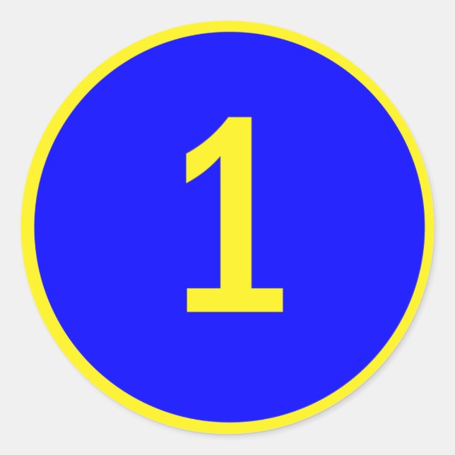 Sticker Rond numéro 1 dans un cercle (Devant)