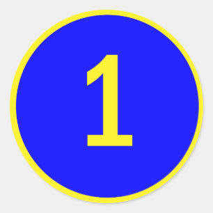 Sticker Rond numéro 1 en cercle