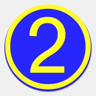 Sticker Rond numéro 1 en cercle, arrière - plan bleu