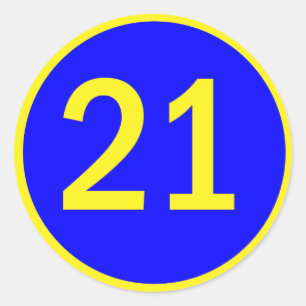Sticker Rond numéro 21 dans un cercle