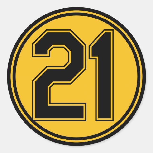 Sticker Rond Numéro 21 de Pittsburgh (Devant)