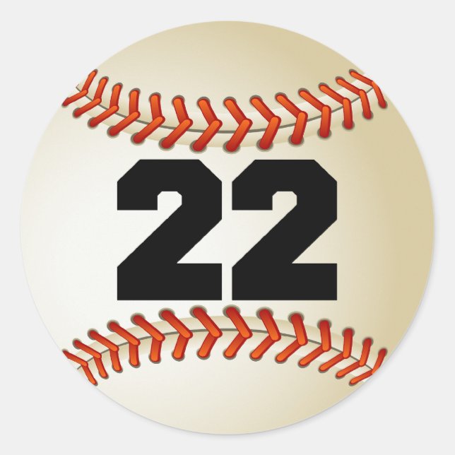 Sticker Rond Numéro 22 Baseball (Devant)