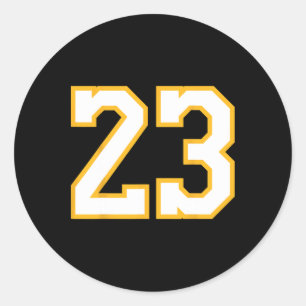 Sticker Rond Numéro 23 Avant Et Byck Bysketbyll Jersey Purple