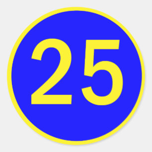 Sticker Rond numéro 25 en cercle