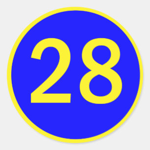 Sticker Rond numéro 28 en cercle
