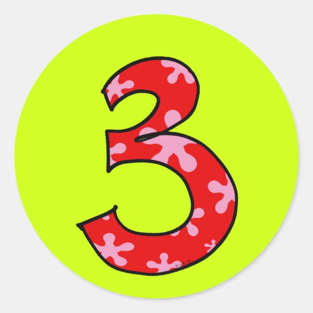 Sticker Rond Numéro 3 (Devant)