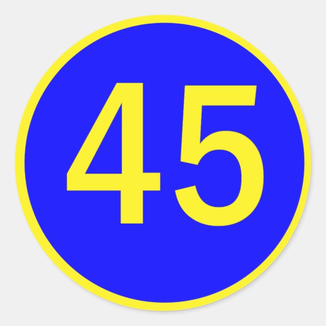 Sticker Rond numéro 45 dans un cercle (Devant)