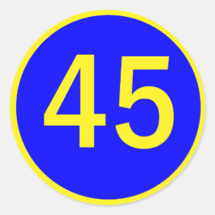 Sticker Rond numéro 45 en cercle