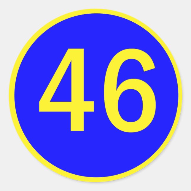 Sticker Rond numéro 46 dans un cercle (Devant)
