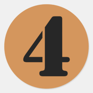 Sticker Rond Numéro 4 Quatre Numéros d'or du Pérou par Janz
