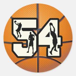 Sticker Rond Numéro 54 Basketball