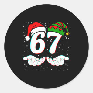 Sticker Rond Numéro 67 Correspondant Six Sept 6 7 Mème 6-7 Noël