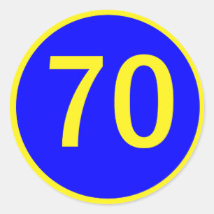 Sticker Rond numéro, 70, dans un cercle
