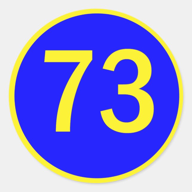 Sticker Rond numéro, 73, dans un cercle (Devant)
