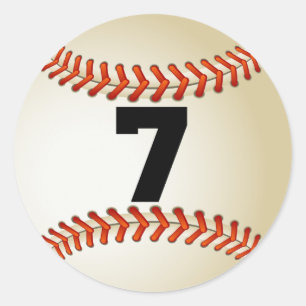 Sticker Rond Numéro 7 Baseball