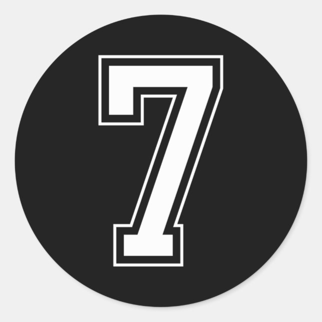 Sticker Rond Numéro 7 du Jersey de Varsity (Devant)
