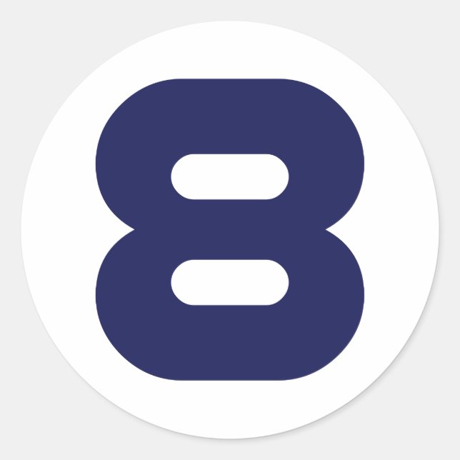 Sticker Rond Numéro 8 (Devant)