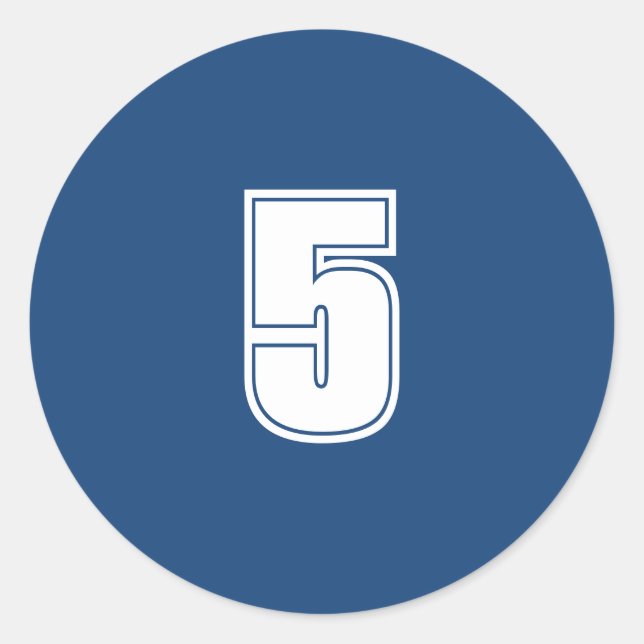 Sticker Rond Numéro Cinq fournitures de planification simple 5  (Devant)