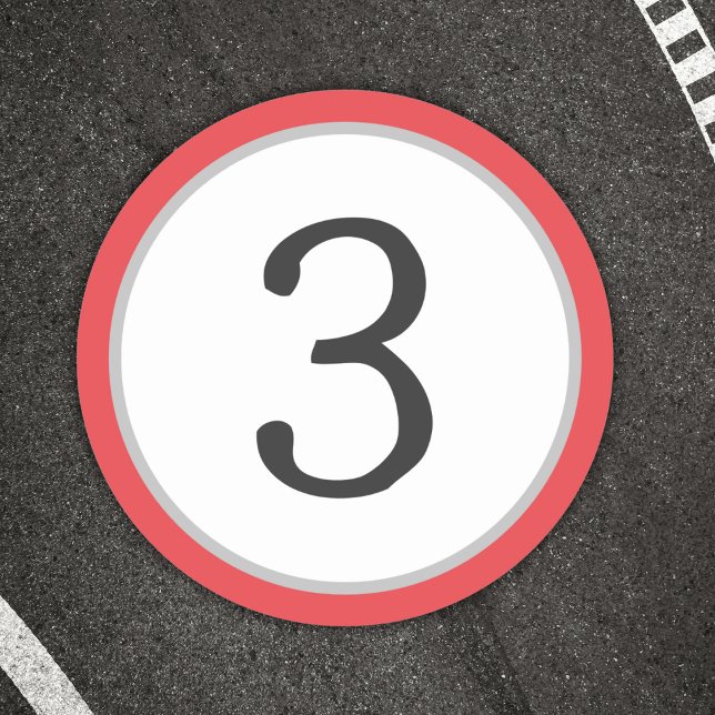 Sticker Rond Numéro de course (Créateur téléchargé)