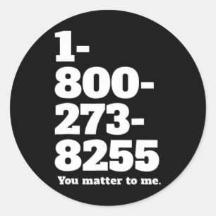Sticker Rond Numéro de ligne téléphonique sur le suicide Sensib