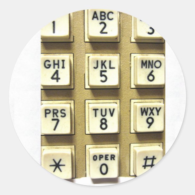 Sticker Rond Numéro de téléphone (Devant)