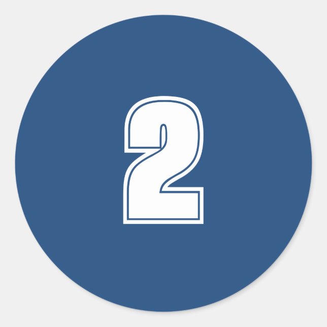 Sticker Rond Numéro Deux fournitures de planification simple 2  (Devant)