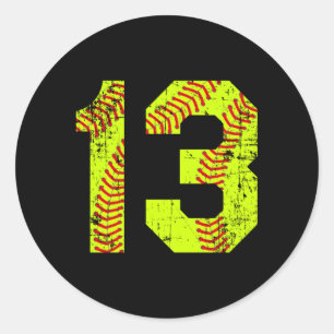 Sticker Rond Numéro du Softball 13 Jersey
