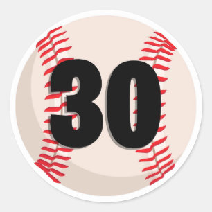 Sticker Rond Numéro favori de baseball #30