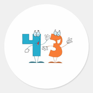 Sticker Rond Numéro heureux 43