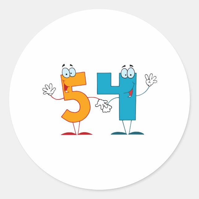 Sticker Rond Numéro heureux 54 (Devant)