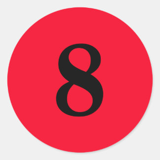 Sticker Rond Numéro Huit fournitures de planification simple 8 